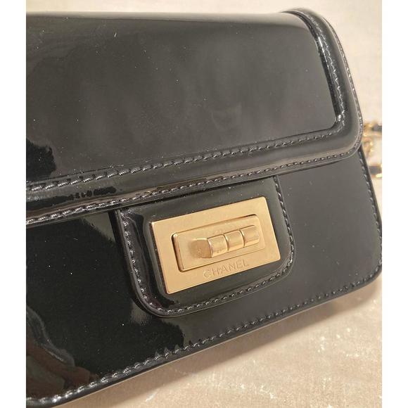 CHANEL Mini Black Patent Leather Classic Shoulder Bag - Picture 6 of 9